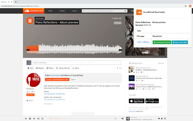 SoundCloud Downloader - SoundCloud to MP3 chrome谷歌浏览器插件_扩展第1张截图