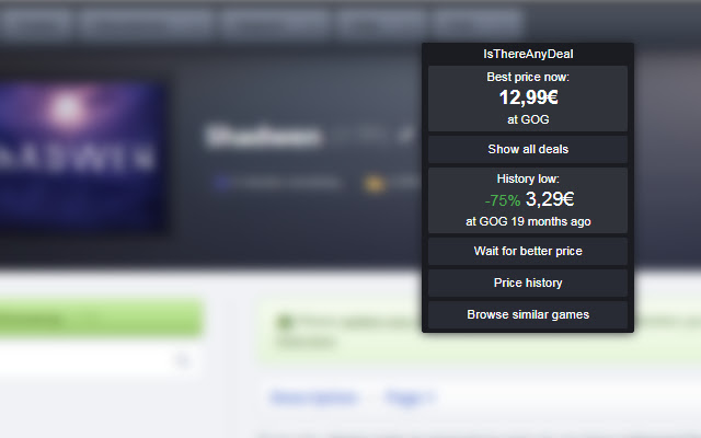 IsThereAnyDeal Everywhere chrome谷歌浏览器插件_扩展第3张截图