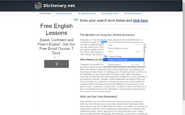 Dictionary.net Extension chrome谷歌浏览器插件_扩展第1张截图