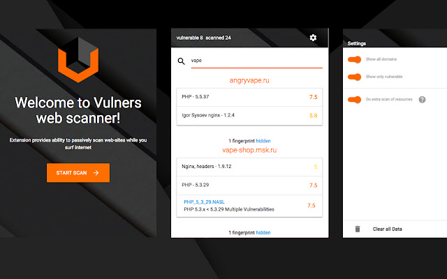 Vulners Web Scanner chrome谷歌浏览器插件_扩展第1张截图