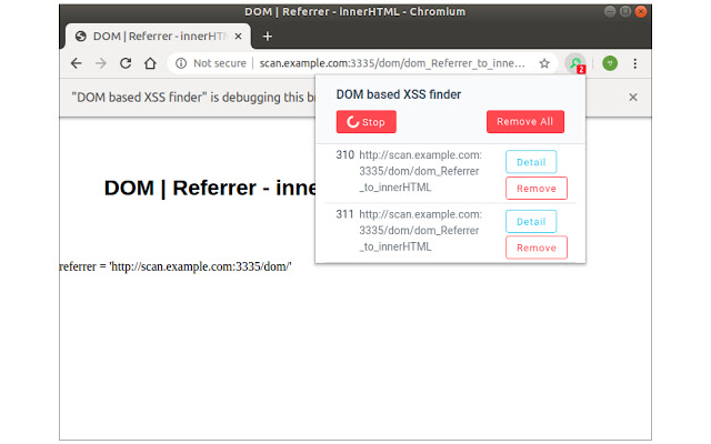 DOM based XSS finder chrome谷歌浏览器插件_扩展第3张截图