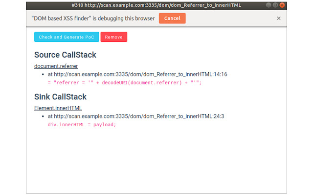 DOM based XSS finder chrome谷歌浏览器插件_扩展第4张截图