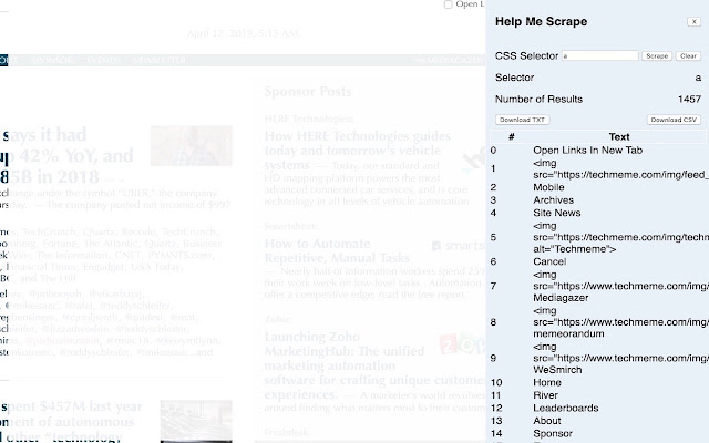 DoWebScraper chrome谷歌浏览器插件_扩展第1张截图
