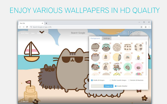 Cute Cats Pusheen Wallpapers HD Custom NewTab chrome谷歌浏览器插件_扩展第3张截图