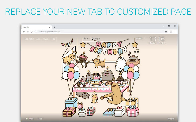 Cute Cats Pusheen Wallpapers HD Custom NewTab chrome谷歌浏览器插件_扩展第4张截图