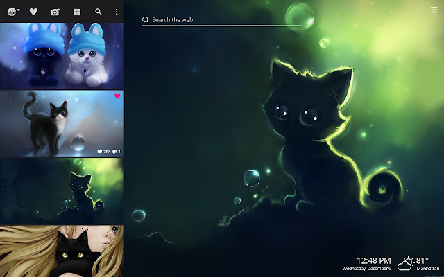 Anime Cat HD Wallpapers New Tab Theme chrome谷歌浏览器插件_扩展第2张截图
