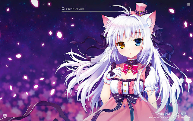 Anime Cat Girl HD Wallpapers New Tab Theme chrome谷歌浏览器插件_扩展第1张截图