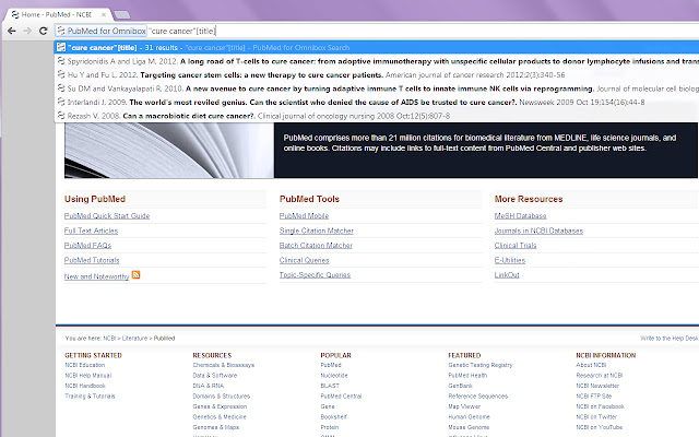 PubMed for Omnibox chrome谷歌浏览器插件_扩展第2张截图