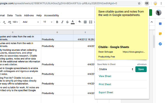 Citable chrome谷歌浏览器插件_扩展第1张截图