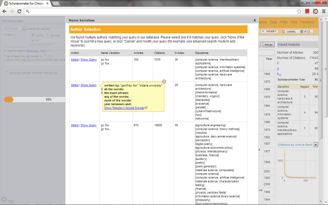 Scholarometer for Google Chrome TM chrome谷歌浏览器插件_扩展第3张截图