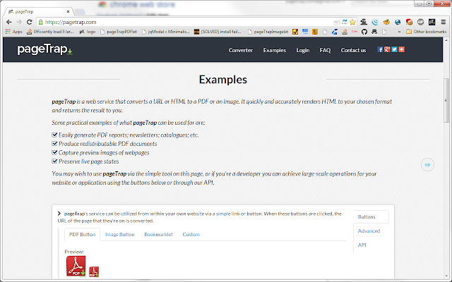 pageTrap - Convert URLs to PDFs or Images chrome谷歌浏览器插件_扩展第1张截图