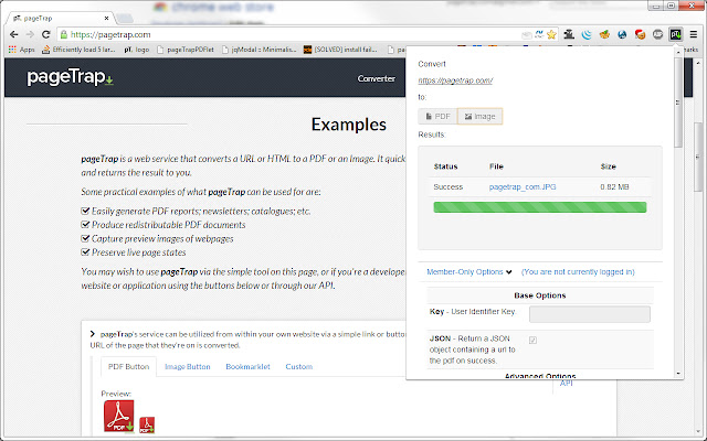 pageTrap - Convert URLs to PDFs or Images chrome谷歌浏览器插件_扩展第2张截图