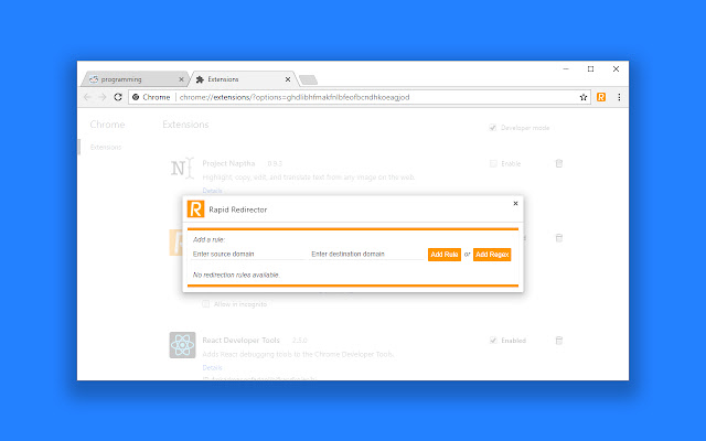 Rapid Redirector chrome谷歌浏览器插件_扩展第2张截图