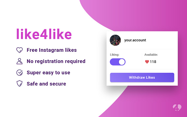 Like4Like | Free Instagram Likes chrome谷歌浏览器插件_扩展第1张截图