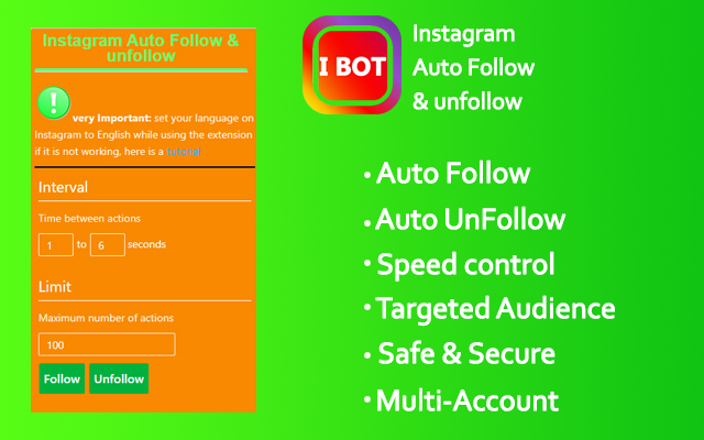 do automatic follow & unfollow on Instagram chrome谷歌浏览器插件_扩展第1张截图