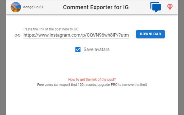 Comment Exporter for IG chrome谷歌浏览器插件_扩展第1张截图