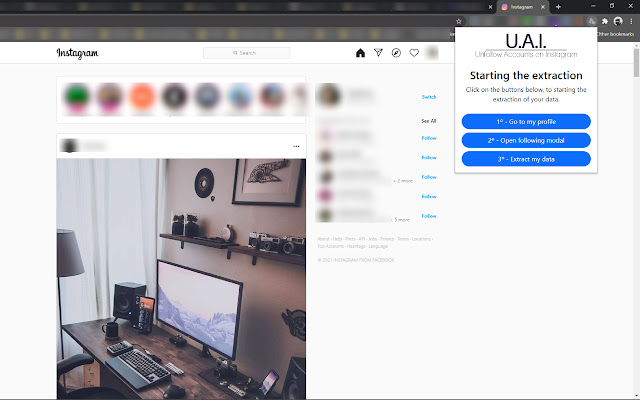 UAI - Unfollow Accounts on Instagram chrome谷歌浏览器插件_扩展第1张截图
