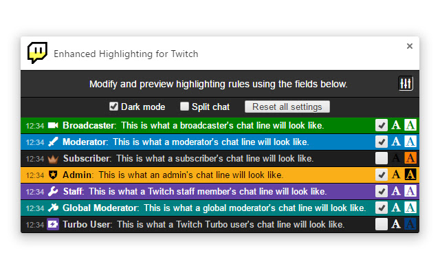 Enhanced Highlighting for Twitch chrome谷歌浏览器插件_扩展第2张截图
