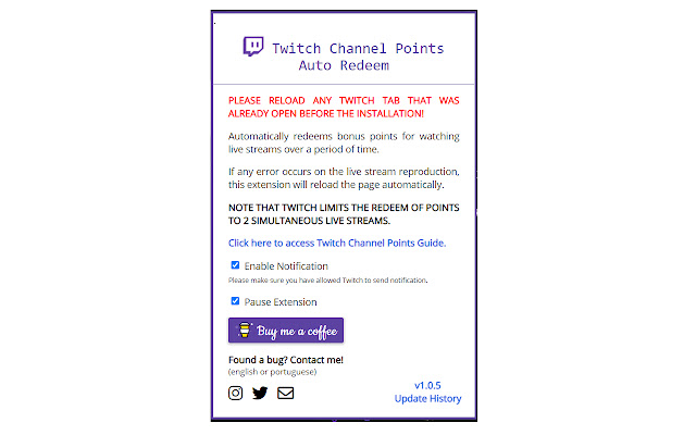 Twitch Channel Points Auto Redeem chrome谷歌浏览器插件_扩展第1张截图