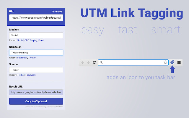 UTM Tracking Url Builder for Google Analytics chrome谷歌浏览器插件_扩展第1张截图