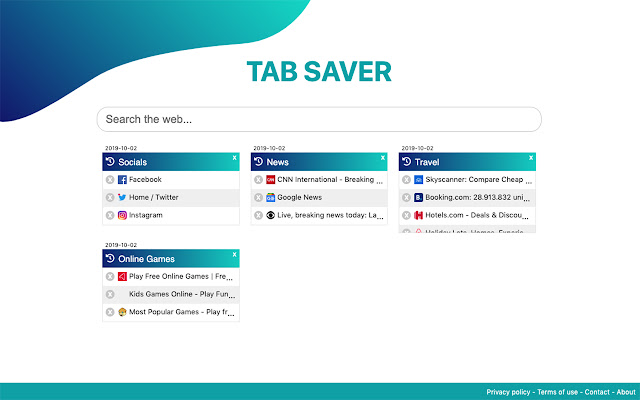 Tab Saver chrome谷歌浏览器插件_扩展第1张截图