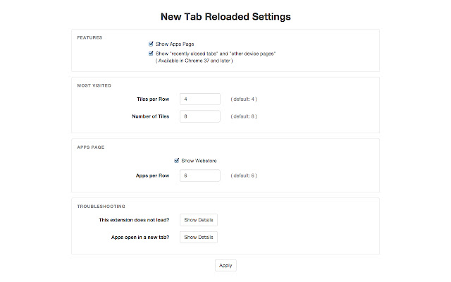 New Tab Reloaded chrome谷歌浏览器插件_扩展第4张截图