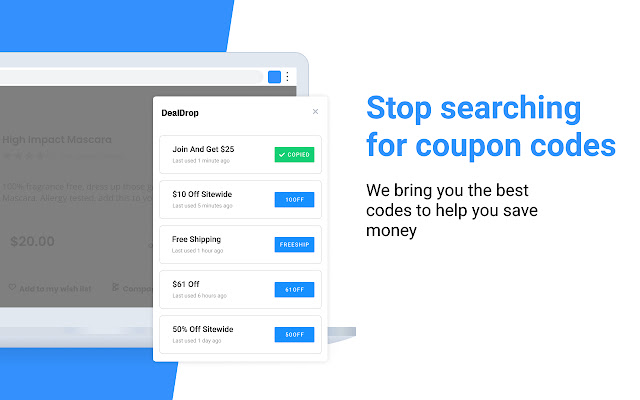 DealDrop: Coupons, Discount Codes & Promos chrome谷歌浏览器插件_扩展第1张截图
