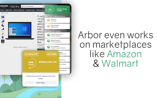 Your Arbor - Sustainable Shopping Assistant chrome谷歌浏览器插件_扩展第4张截图