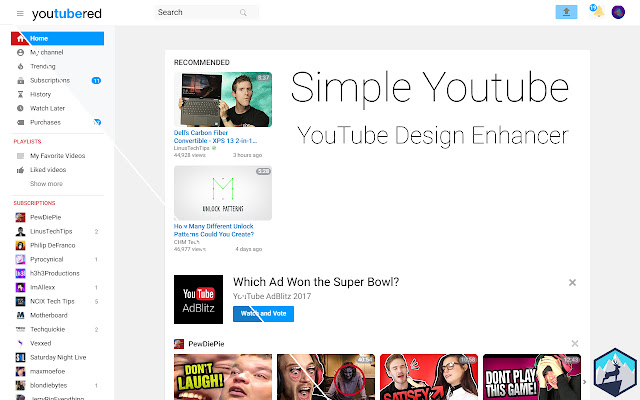 Simple YouTube - A New Look for YouTube chrome谷歌浏览器插件_扩展第3张截图