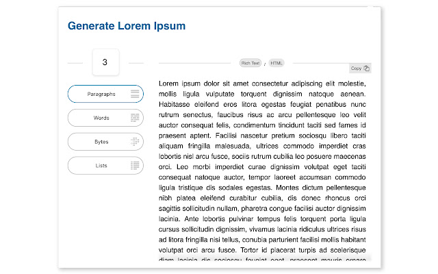 Lorem Ipsum Generator chrome谷歌浏览器插件_扩展第1张截图