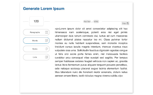 Lorem Ipsum Generator chrome谷歌浏览器插件_扩展第2张截图