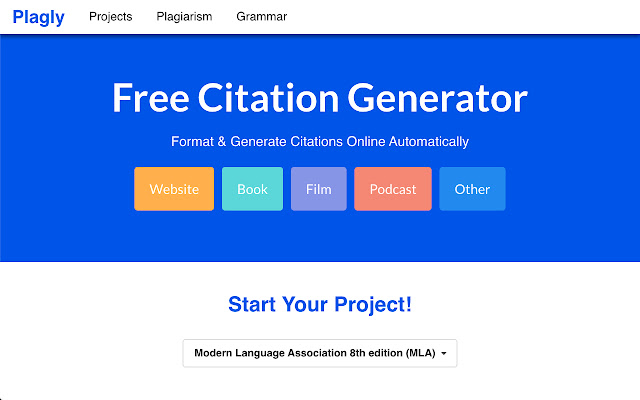 Plagly - Citation Generator chrome谷歌浏览器插件_扩展第1张截图