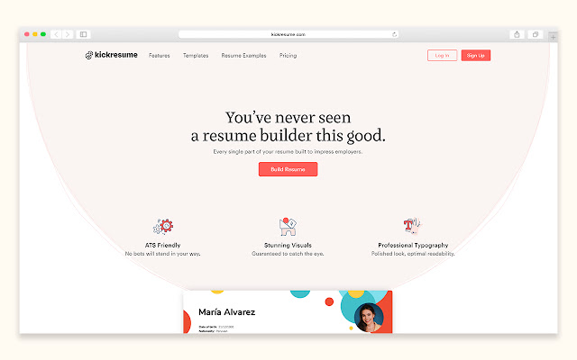 Kickresume - Professional resume builder chrome谷歌浏览器插件_扩展第2张截图