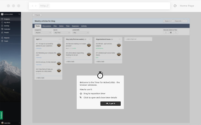 Browser timer for Active Collab 5 chrome谷歌浏览器插件_扩展第1张截图