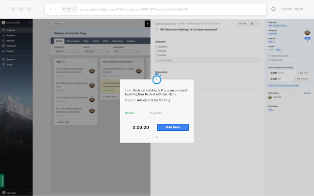 Browser timer for Active Collab 5 chrome谷歌浏览器插件_扩展第2张截图