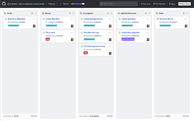 Github Enhanced Project Board chrome谷歌浏览器插件_扩展第1张截图