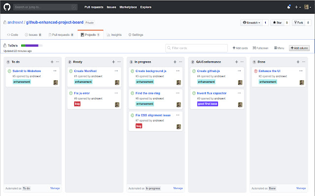 Github Enhanced Project Board chrome谷歌浏览器插件_扩展第2张截图