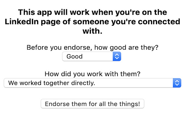 LinkedIn Endorser chrome谷歌浏览器插件_扩展第2张截图