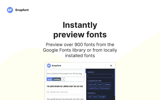 Snapfont - Preview fonts on any page chrome谷歌浏览器插件_扩展第2张截图