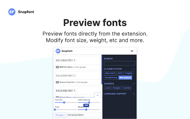 Snapfont - Preview fonts on any page chrome谷歌浏览器插件_扩展第3张截图