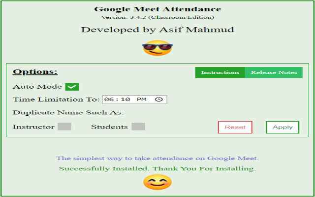 Google Meet Attendance chrome谷歌浏览器插件_扩展第4张截图
