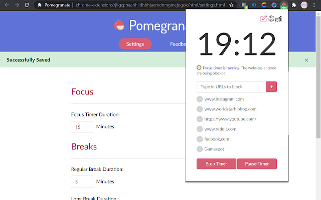 Pomegranate: Website Blocker/Pomodoro® Timer chrome谷歌浏览器插件_扩展第1张截图