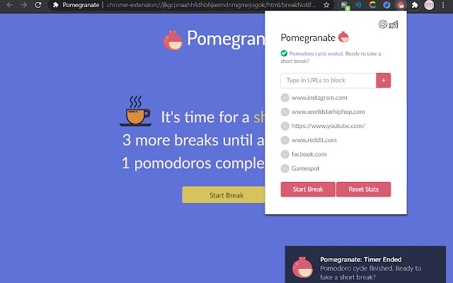 Pomegranate: Website Blocker/Pomodoro® Timer chrome谷歌浏览器插件_扩展第2张截图