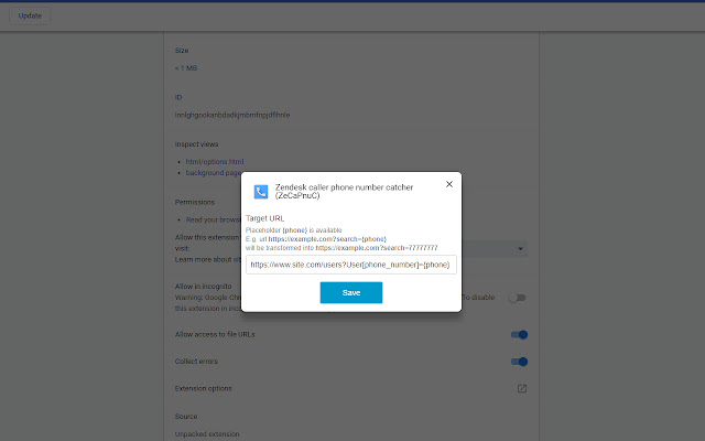 Zendesk caller phone number catcher chrome谷歌浏览器插件_扩展第1张截图
