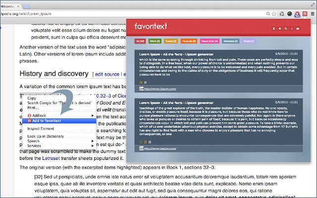 favoritext chrome谷歌浏览器插件_扩展第1张截图