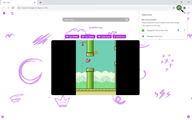 Flappybird Game New Tab chrome谷歌浏览器插件_扩展第1张截图
