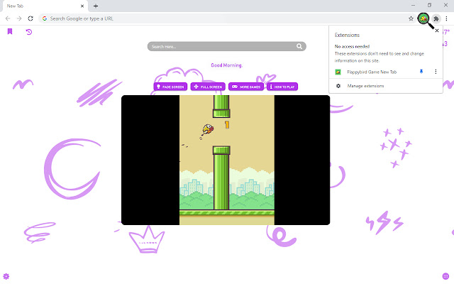 Flappybird Game New Tab chrome谷歌浏览器插件_扩展第2张截图