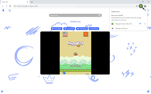 Flappybird Game New Tab chrome谷歌浏览器插件_扩展第3张截图