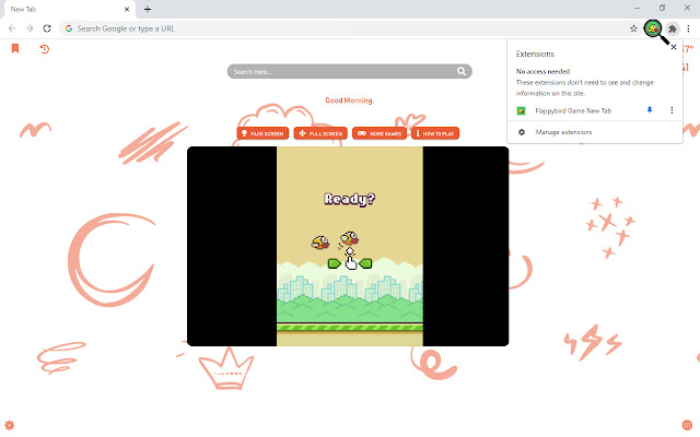 Flappybird Game New Tab chrome谷歌浏览器插件_扩展第5张截图