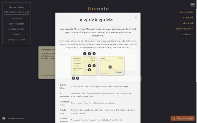 Firenote: Notes and Todo Lists in New Tab chrome谷歌浏览器插件_扩展第3张截图